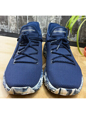 AndersonOrd Men's Blue/White Low Top Lace-Up Athletic Sneaker FM005215